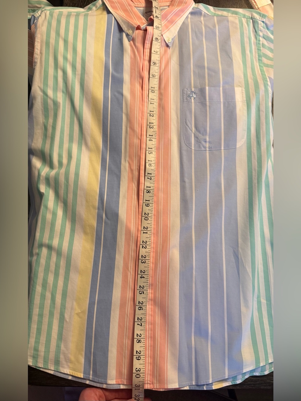 Brooks Brothers Friday Shirt Mens L Pastel Multicolor Stripe Cotton Button Down - Picture 9 of 9